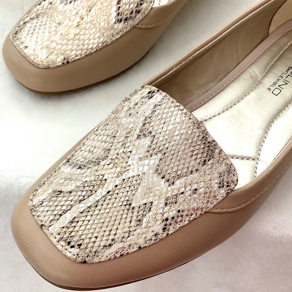 Beige Bandolino Lilas slip on leather comfort work shoes snake print  Sz 6.5M - Picture 7 of 15